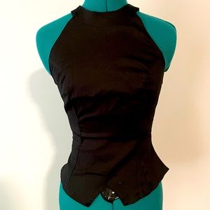Pinup Girl Clothing, Pinup Couture black bombshell top in black - Small